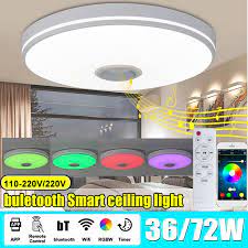 Led ceiling lights 220v modern ceiling lamp 12w 24w 20w 50w ultra thin panel lighting fixture for living room bedroom kitchen. Buy 72w 36w 220v 110 220v Smart Music Led Ceiling Lights Rgb Dimmable App Wifi Remote Control Modern Bluetooth Light Bedroom Lamps Ceiling Lamp At Affordable Prices Free Shipping Real Reviews With Photos