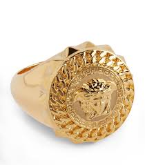 Versace Gold Crystal Medusa Ring Modesens