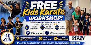 FREE Kids Karate Workshop Ages 4 And Up!