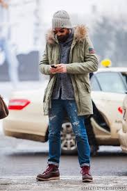 Winter Street Style Green Parka Mens Casual Outfits Mens Outfits Mens Winter Fashion