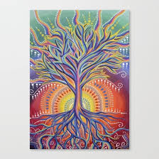 Tree Life Dots Rainbow Colorful Boho Bohemian Hippie Boho Art Painting Hippie Painting Boho Painting