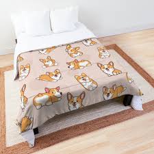 Soft fleece sheet for your pets bed. Corgi Puppy Fun Comforter By Dogshearted Corgi Puppy Comforters Corgi