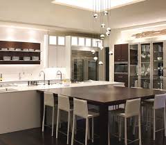 Contemporary Kitchen Has Cove Lighting And Led Pendant Cluster Island Open Shelves Doub Kitchen Cabinet Design Modern Kitchen Design Kitchen Cabinet Remodel