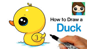 How To Draw A Duck Super Easy And Cute Drawing Cartoon Characters Cute Disney Drawings Easy Animal Drawings