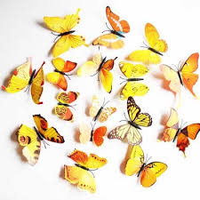 100% brand new and high quality. 3d Butterfly Wall Art 12pcs Yellow Butterfly Balloons4you New Zealand Party Decoration Party Balloons Shop