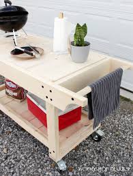 28'' h x 47.5'' l x 18'' w. Diy Grill Cart Bbq Prep Table Free Build Plans