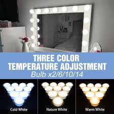 Hollywood Led Makeup Mirror Light 3 Color Stepless Dimmable Dressing Table Bathroom Led Wall Lamp Usb Make Up Vanity Lighting Led Indoor Wall Lamps Aliexpress