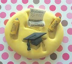 Graduation Hat Mold Diploma Pencil Silicone Mold Diploma Mold Fondant Mold Cupcake Topper Cake Supply Craft Hat Mold School Mold Fondant Molds Friend Craft Silicone Molds