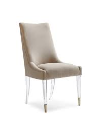taupe dining chair with acrylic legs