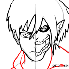 Click a thumb to load the full version. How To Draw Eren Jaeger Half Human Half Titan Sketchok Easy Drawing Guides