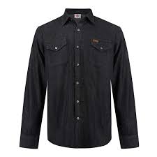 lee cooper pocket denim shirt mens