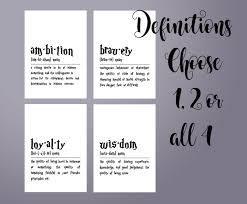 Ambition Bravery Loyalty Wisdom Definition Print Wall Art Printable Definition Print Minimalist Poster Hp House Minimalist Poster Printable Wall Art Definition Prints