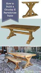 How To Build A Chunky X Farmhouse Table Build A Farmhouse Table Farmhouse Table Plans Farmhouse Dining Table