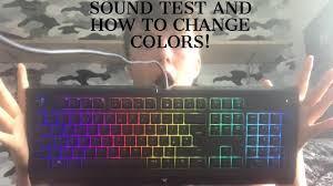 This is a tutorial for the razer blackwidow chroma keyboard. How To Change Colours And Effects On A Razer Cynosa Chroma Keyboard With Sound Test Youtube