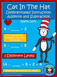 A classic dr seuss storybook about the cat in the hat and thing one and thing two. Cat In The Hat Addition And Subtraction 1 Pdf Addition And Subtraction Addition Kindergarten Kinder Math Centers