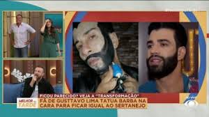 Fã de Gusttavo Lima tatua barba na cara para ficar igual ao sertanejo