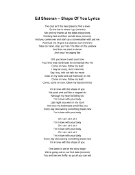 A snowflake is one of god's most fragile creations, but look what they can do when they stick together. Ed Sheeran Shape Of You Lyrics By Elvina Nadira Issuu