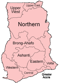 The six new regions were created out of the volta, brong ahafo, northern and western regions. Ghana Regions Named Mapsof Net