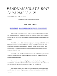 Dari jabir bin 'abdillah r.a., dia menyatakan: Panduan Solat Sunat Cara Nabi S A W