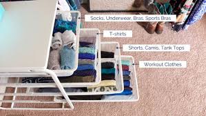 Use Inexpensive Wire Drawer Units For A Pretty Folded Clothes Storage Solution Takes Up Hardly Any Clothes Storage Solutions Folding Clothes Clothing Storage