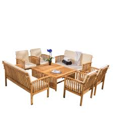 Noble House Tucson 8 Piece Outdoor Set Ad Outdoor Sofa Sets Patio Dining Set Seating Groups