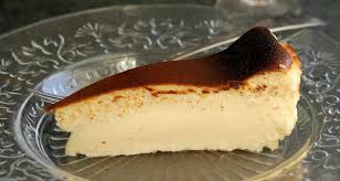 This recipe calls for baking a 9 inch cake for 30 minutes at 350, then sit in the oven for 1 hour. San Sebastian Cheesecake Baking Sense