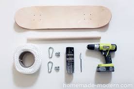 How To Make A Skateboard Swing Make A Skateboard Skateboard Swing Diy Woodworking