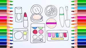 The spiral bound book is also great for on the go! How To Draw A Makeup Set Coloring Pages Cosmetics Brushes Lipstick Makeup Set Lipstick Art Coloring Pages