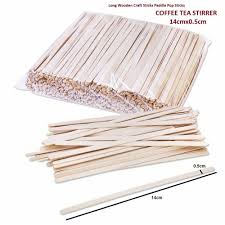 50 Wooden Craft Sticks Paddle Pop Popsicle Coffee Stirrers Ice Cream Tea 140x5mm Coffee Stirrers Coffee Nook Wooden Craft Sticks