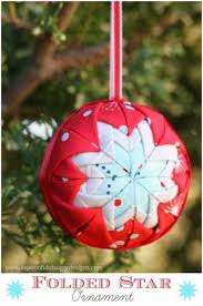 Folded Star Ornament Using Fabric Fabric Christmas Ornaments Christmas Ornaments Christmas Ornaments To Make