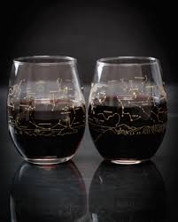 Night Sky Star Chart Summer Winter Stemless Wine Glasses