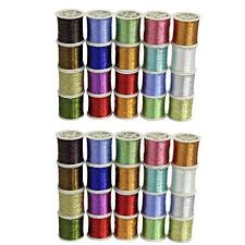 Curtzytm 40 Piece Metallic Glittery Sewing Thread Spools Polyester Set Pack In Assorted Colours Click Image To Review Mor Sewing Thread Thread Spools Sewing