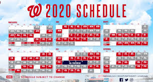 Washington Nationals 2020 Schedule Released Highlights Interleague With Al West More Federal Baseball