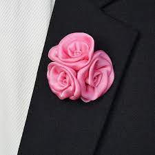 Satin Lapel Pin Bright Pink Lapel Pins Pink Brooch Lapel Pins Mens