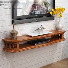 Small tv stand designs wooden. Fashion Creative Wooden Decorative Wall Hanging Shelf Small Apartment Living Room Tv Cabinet Bedroom Set Top Box Rack Aliexpress