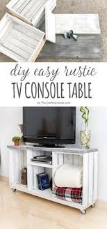 Diy Easy Rustic Tv Console Table The Crafting Nook Rustic Tv Console Tv Console Table Crate Tv Stand