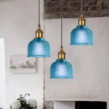 Blue Glass Pendant Lights Kitchen Island Light Bar Modern Pendant Lighting Study Bedroom Home Pendant Ceiling Lamp Include Bulb Pendant Lights Aliexpress