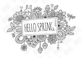 All images found here are believed to be in the public domain. Hello Spring Colouring Page Instant Digital Download Original Doodle Design In 2021 Spring Coloring Pages Hello Spring Coloring Pages