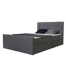 Polsterbett Mit Bettkasten 140x200 Doppelbett 4 Schubladen Lattenrost Anthrazit Bettgestell Polsterbett Designer Bett