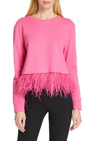 Robert Rodriguez Ostrich Feather Trim Sweatshirt In 2019