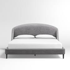 Moved and replaced queen bed. Lafayette Charcoal Upholstered King Bed Without Footboard From Crate Barrel Accuweather Shop