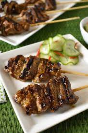 Beef On A Stick Recipe Beef Steak Recipes Asian Recipes Homemade Bbq