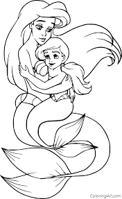 The spruce / wenjia tang take a break and have some fun with this collection of free, printable co. Little Mermaid With Her Mother Coloring Page Coloringall