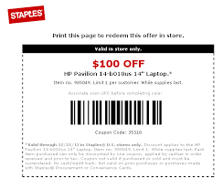 Staples 100 Off Hp Laptop Printable Coupon Printable Labels Printable Coupons Cleaning Printable