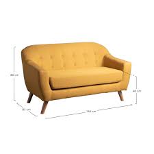 I divani a tre posti più poggiapiedi permettono di dare al salotto un aspetto. Divano A 2 Posti Lino E Tessuto Aktic Sklum