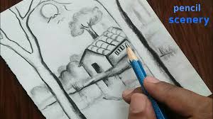 How to draw manga eyes (woman / both eyes). How To Draw Easy Scenery For Beginners Nature Scenery Drawing Pencil Sketch Youtube