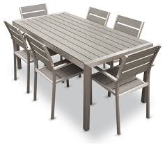 This table weighs 70 pounds and chairs weight over 20 pounds each. Outdoor Aluminum Resin 7 Piece Dining Table And Chairs Set Contemporary Outdoor Dining Sets By Mangohome