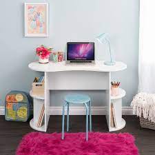 Small White Student Desk With Storage In 2020 Desk Desk Storage Student Desks