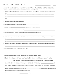Back on the earth they will watch television. Birth Of The Earth Video Worksheet Answers Fill Online Printable Fillable Blank Pdffiller