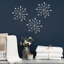 Walls need love wallpaper applies quickly, removes clean, and can be used on backsplashes, stair risers, cabinets the wall art is creative and fun to use, and looks great when it's up. 10in 3 Piece Silver Teardrop Bling Burst Wall Art At Home